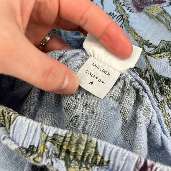 Habitat clothes to live in blue floral 100% linen midi skirt - Picture 5 of 9